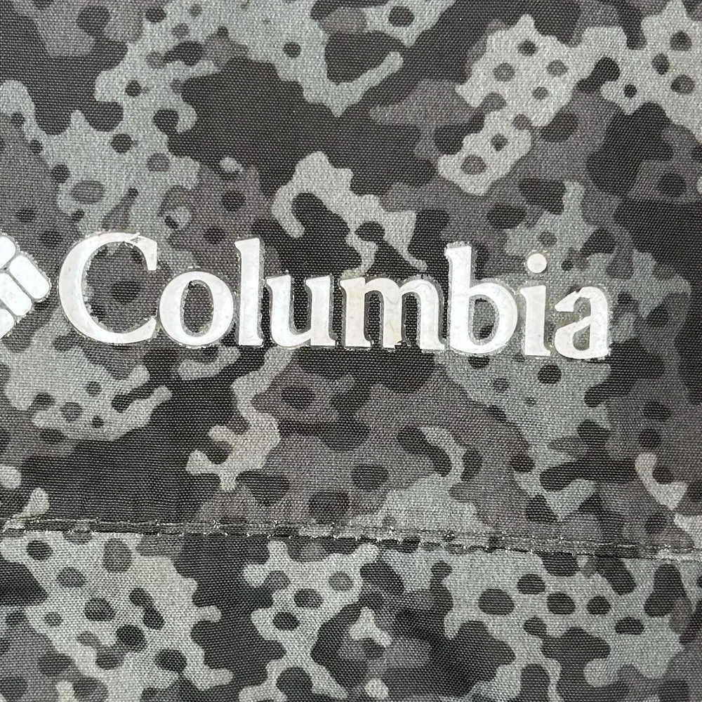 Columbia Men's Gray Camo Windbreaker Hooded Full Zip Jacket Size L